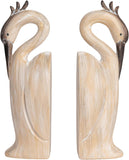 Resin Heron Shaped Bookends, Set of 2