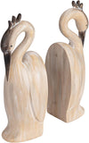 Resin Heron Shaped Bookends, Set of 2