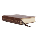 NKJV, Journal the Word Bible, Bonded Leather, Brown, Red Letter Edition, Comfort Print: Reflect, Journal, or Create Art Next to Your Favorite Verses