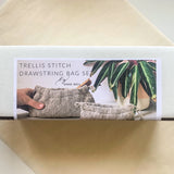 Trellis Stitch Drawstring Bag Kit - Spruce or Fawn