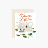 Welcome Little One Swans | Greeting Card