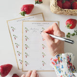 Strawberry Gift Tag Label Sticker Sheets (Emily Lex)