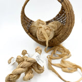 Plant-Dyed Sari Silk Ribbon - 5 Yards (Camel, Lace, Pear, Watermelon)