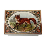 Red Fox Printed Soapstone Box Jewelry Storage