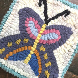Rug Hooking Kit - DIY Fiber Art Kit - Butterfly