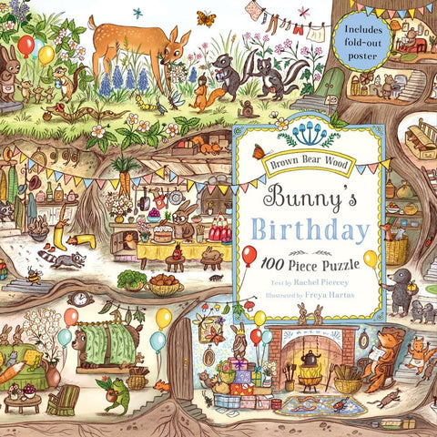 Bunny's Birthday Puzzle: A Magical Woodland 100 Piece Puzzle (Brown Bear Wood) by Rachel Piercey