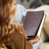NKJV, Personal Size Reference Bible, Verse Art Cover Collection, Genuine Leather, Brown, Red Letter, Comfort Print: Holy Bible, New King James Version