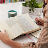 NKJV, Journal the Word Bible, Cloth Over Board, Gray Floral, Red Letter Edition, Comfort Print: Reflect, Journal, or Create Art Next to Your Favorite Verses