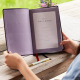 NKJV, Giant Print Center-Column Reference Bible, Verse Art Cover Collection, Leathersoft, Purple, Thumb Indexed, Red Letter, Comfort Print: Holy Bible