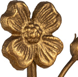 Cast Iron Flower Shaped Bookends, Gold Finish, Set of 2
