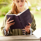NKJV, Giant Print Center-Column Reference Bible, Verse Art Cover Collection, Leathersoft, Purple, Thumb Indexed, Red Letter, Comfort Print: Holy Bible