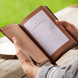 NKJV, Personal Size Reference Bible, Verse Art Cover Collection, Genuine Leather, Brown, Red Letter, Comfort Print: Holy Bible, New King James Version