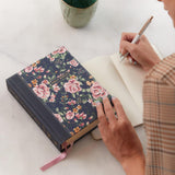 NKJV, Journal the Word Bible, Cloth Over Board, Gray Floral, Red Letter Edition, Comfort Print: Reflect, Journal, or Create Art Next to Your Favorite Verses