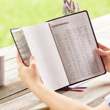 NKJV, Giant Print Center-Column Reference Bible, Verse Art Cover Collection, Leathersoft, Purple, Thumb Indexed, Red Letter, Comfort Print: Holy Bible