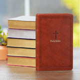 KJV Holy Bible: Large Print Single-Column with 43,000 End-Of-Verse Cross References, Brown Leathersoft, Personal Size, Red Letter, Comfort Print: King