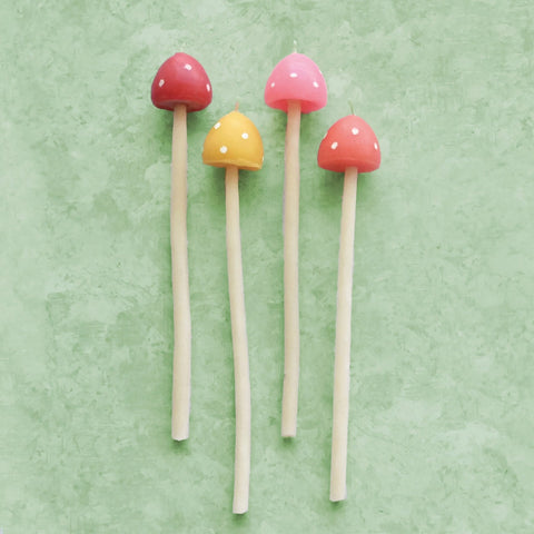 Beeswax Mushroom Candle Set of 4