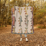 Lake House Woven Blanket, Rainbow Trout, Great Lakes (50"x60")