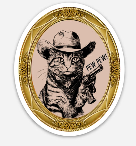 Pew Pew! Western Cat Sticker
