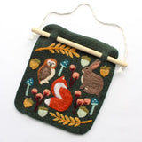 8"x 8" Woodland Banner Felting Kit by Sheep Creek Studio
