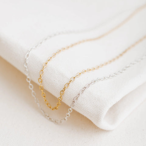 Fine Textured Chain (Adjustable) Gold or Silver