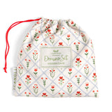Scandinavian Floral Diamond Wooden Domino Game Set