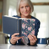 NKJV, Journal the Word Bible, Cloth Over Board, Gray Floral, Red Letter Edition, Comfort Print: Reflect, Journal, or Create Art Next to Your Favorite Verses