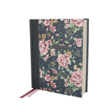 NKJV, Journal the Word Bible, Cloth Over Board, Gray Floral, Red Letter Edition, Comfort Print: Reflect, Journal, or Create Art Next to Your Favorite Verses