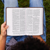 KJV Holy Bible: Personal Size with Cross References, Brown Genuine Leather, Red Letter, Comfort Print: King James Version (Verse Art Cover Collection)