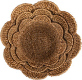 Braided Bankuan & Rattan Baskets w/ Scalloped Edge, Set of 3