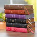 KJV Holy Bible: Large Print Single-Column with 43,000 End-Of-Verse Cross References, Brown Leathersoft, Personal Size, Red Letter, Comfort Print: King