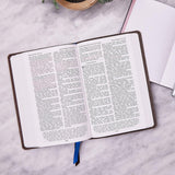 KJV Holy Bible: Personal Size with Cross References, Brown Genuine Leather, Red Letter, Comfort Print: King James Version (Verse Art Cover Collection)