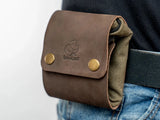 Leather & Canvas Bushcraft Foraging Belt Bag Pouch for Camping