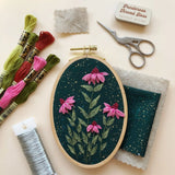 3D Coneflowers - Floral Embroidery Kit For Intermediate Stitchers