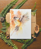 Spring Chickadee Watercolor A7 Greeting Card