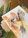 Spring Chickadee Watercolor A7 Greeting Card