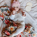 Miaoberry Bamboo Cotton Muslin Floral Swaddle Blankets