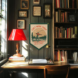 Can't Work Today Arm in A Cast Felt Camp Fishing Flag Banner