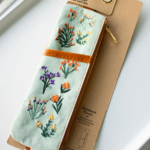 Petite Blooms Embroidered Notebook Pouch