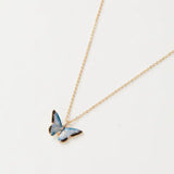 Enamel Blue Butterfly Short Necklace