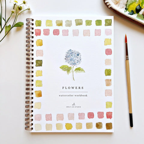 Flowers Watercolor Workbook by Emily Lex