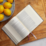 NKJV, Journal the Word Bible, Cloth Over Board, Gray Floral, Red Letter Edition, Comfort Print: Reflect, Journal, or Create Art Next to Your Favorite Verses
