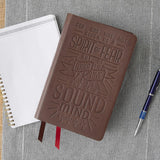 NKJV, Personal Size Reference Bible, Verse Art Cover Collection, Genuine Leather, Brown, Red Letter, Comfort Print: Holy Bible, New King James Version