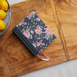NKJV, Journal the Word Bible, Cloth Over Board, Gray Floral, Red Letter Edition, Comfort Print: Reflect, Journal, or Create Art Next to Your Favorite Verses