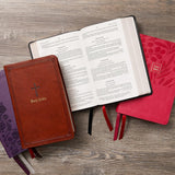 KJV Holy Bible: Large Print Single-Column with 43,000 End-Of-Verse Cross References, Brown Leathersoft, Personal Size, Red Letter, Comfort Print: King
