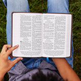 KJV Holy Bible: Personal Size with Cross References, Brown Genuine Leather, Red Letter, Comfort Print: King James Version (Verse Art Cover Collection)