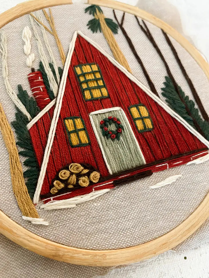 Cozy A-Frame Full Embroidery Kit – nature+nurture