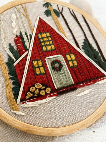 Cozy A-Frame Full Embroidery Kit