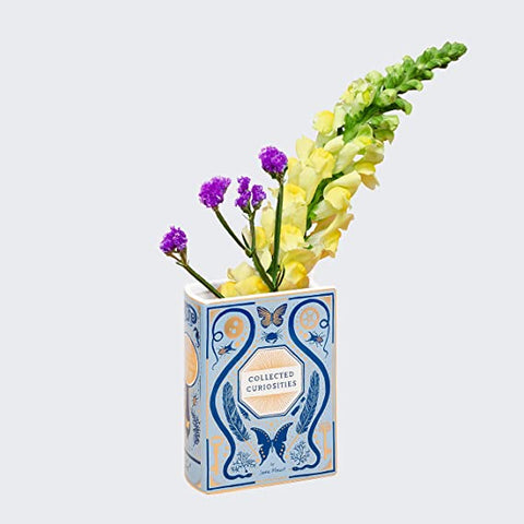 Bibliophile Ceramic Vase: Collected Curiosities Illustrated by Jane Mount