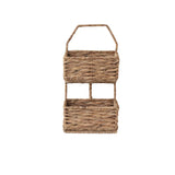 Metal & Water Hyacinth 2-Tier Wall Basket, Natural