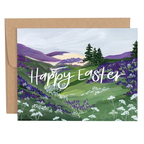 Easter Purple Landscape Greeting Cards - Boxed Set of 8